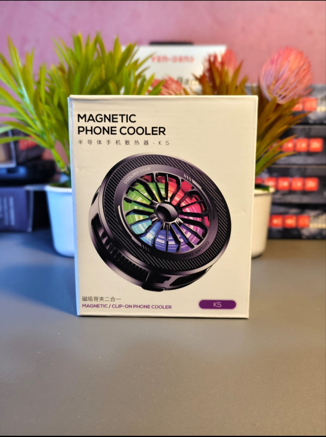 K5 Gaming Mobile Cooler RGB lighting ফোন কুলার